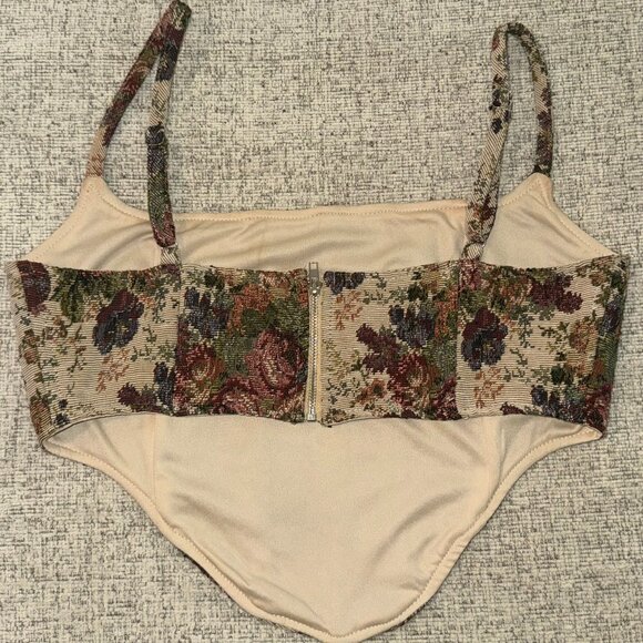 ET CLET Floral Corset Top - Size M - Picture 2 of 3